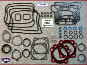 Top End Gasket Kit, Fire Ring, SLS Rocker Base, 86-90 883cc Sportster Ref.17032-86