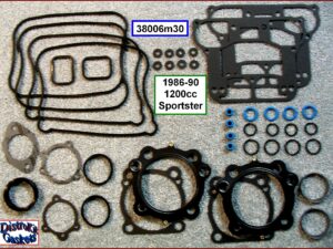 Top End Gasket Kit, 86-90 Sportster, 1200cc, MLS 0.030 head gaskets,  17030-88A, 1-pc foamet rocker base gaskets