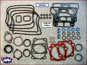Top End Gasket Kit, 1200 Rubber, 1-pc SLS rocker base, 86-90 Sportster, r.17032-88A