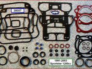 Top End Gasket Kit, 1200cc, Sportster, 91-2003, 1-pc foamet rocker base gaskets Ref. 17032-91