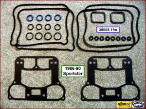 Kit, rocker box, 1-pc foamet base 86-90 Sportster, Ref. 17030-89