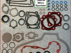 Kit, Engine 883cc, 86-90 Sportster, 1sb head gaskets, Rubber, 1-pc foamet rocker base gaskets, Ref.  17026-86