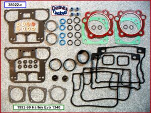 Kit, top end, 92-99 1340 Evo, Ref. 17040-92, beaded head, 1-pc foamet rocker base, copper washers