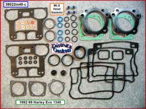 Kit, top end, 92-99 1340 Evo, Ref. 17040-92, MLS 0.040" head, 1-pc foamet rocker base, copper washers