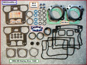 Kit, top end, 92-99 1340 Evo, Ref. 17040-92, MLS 0.040" head, SLS cyl base, 1-pc foamet rocker base, copper washers