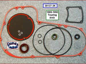 Kit, primary cover gasket, beaded, w/derby, 1985-1993 Touring FLT, FXR, Ref. 34901-85