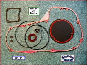 Kit, primary cover gasket, 1994-1998 Touring FLT, FXR, 34901-94, beaded primary w/derby, Ref. 34901-94