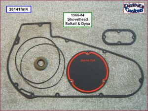 Kit, primary cover, foamet, w/derby, 66-84 Shovelhead Softail, Dyna, Ref. 60538-81