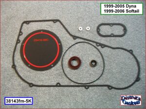 Kit, primary cover. foamet, 5-hole derby, 99-05 Dyna, 99-06 Softail, Ref. 60539-89 or 60539-94