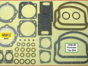 Kit, top end, 48-65 Panhead 0.043 CFM HG, 2 cork + 2 fibre rocker cover gaskets, Ref. 17034-48