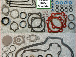 Engine Gasket Kit, 1200cc, 86-90, Sportster, Ref. 17026-88, foamet primary & beaded head gaskets, 1-pc foamet rocker base gaskets