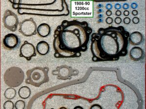 Engine Gasket Kit, 1200cc, 86-90, Sportster, Ref. 17026-88, MLS 0.030" head gaskets, 1-pc foamet rocker base gaskets
