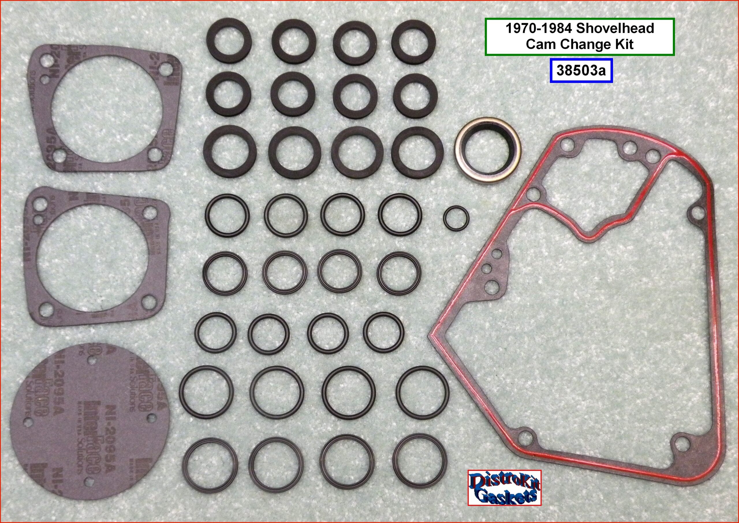 Kit, cam change, all rubber washers, 70-84 Shovelhead, ref. 25225-70